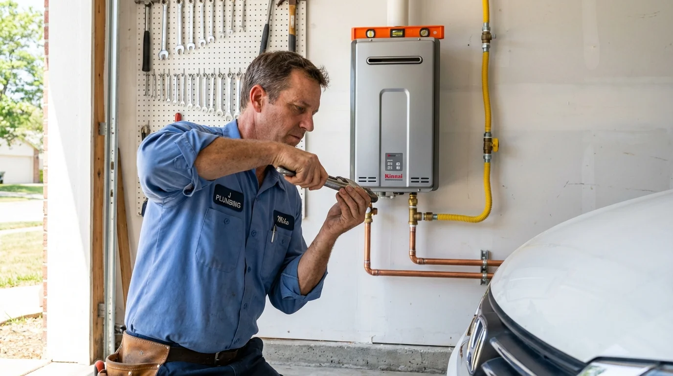 Tankless water heater installation by a Johns Plumbing LLC plumber in Newcastle